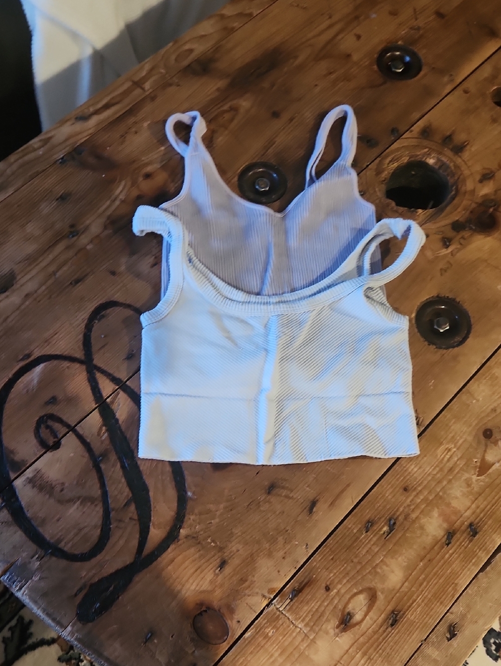 White Ribbed Cami Crop Top - Set of 2